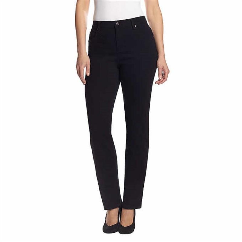NWOT Gloria Vanderbilt 4 Amanda Slim Jeans Black Embroider Pocket 113088