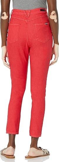 NWT Volcom 27 Georgia May Jagger High Rise Denim Jean Red 113110