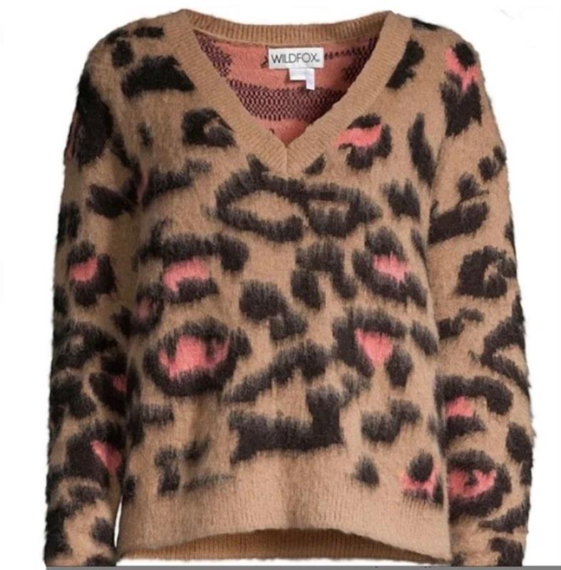 NWT Wildfox XS Preppy Kitty Tatum Acrylic/Wool Sweater 113133