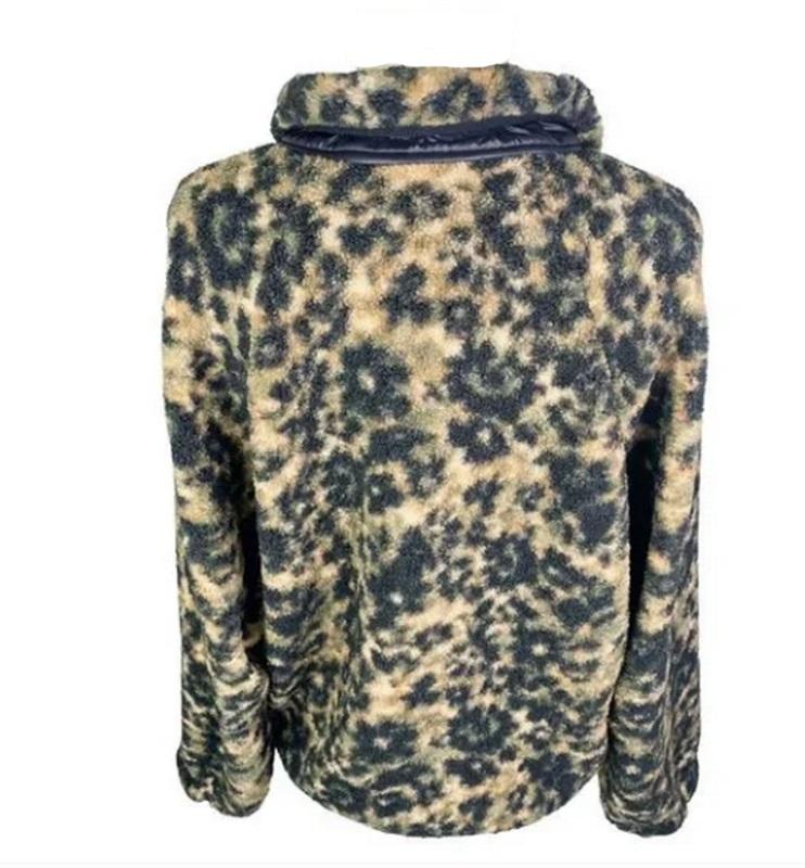 NWOT Calme L Camo Printed Fleece Jacket 113153