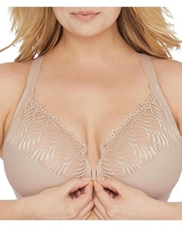 NWOT Glamorise 42G Front Close T-Back Wonderwire Bra 1246 Beige 112420