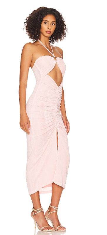 NWT L*Space Stina Dress Pink Midi O RIng Halter 113204
