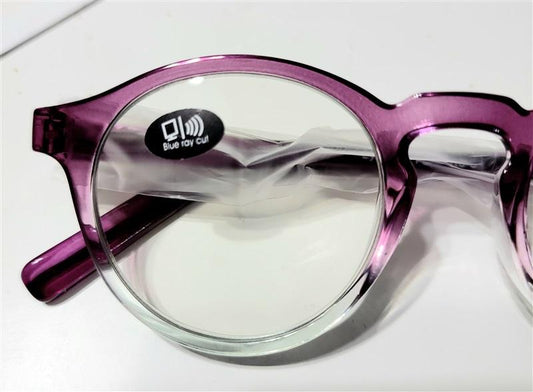 EyeKepper Sheer Purple 1.5 Round Frame Anti Blue Light Reading Glasses 113245