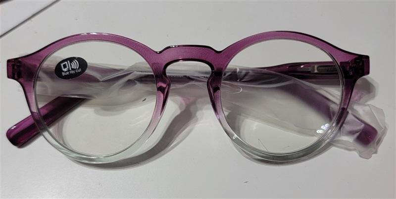 EyeKepper Sheer Purple 1.5 Round Frame Anti Blue Light Reading Glasses 113245