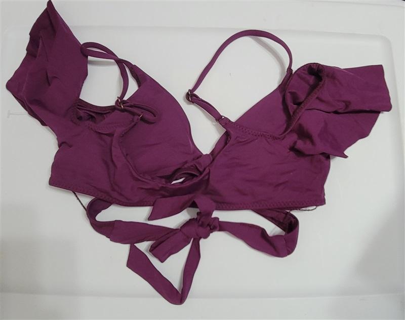 NWOT Becca M Off-Shoulder Strappy Bikini Swim Top Purple 113321