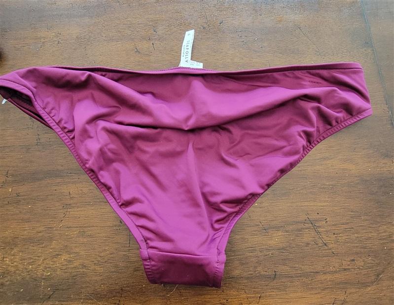 NWOT Seafolly 12 USA Solid Twist Hipster Bikini Bottom Wine 113345