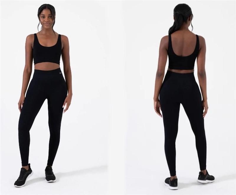 NWOT NUX XS Sleek Square Crop Top Sports Bra Black 113372