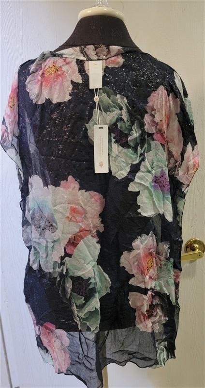 NWOT Pilyq Pink & Aqua Blue Poppy Mini Dress Swimsuit Cover UP 113413