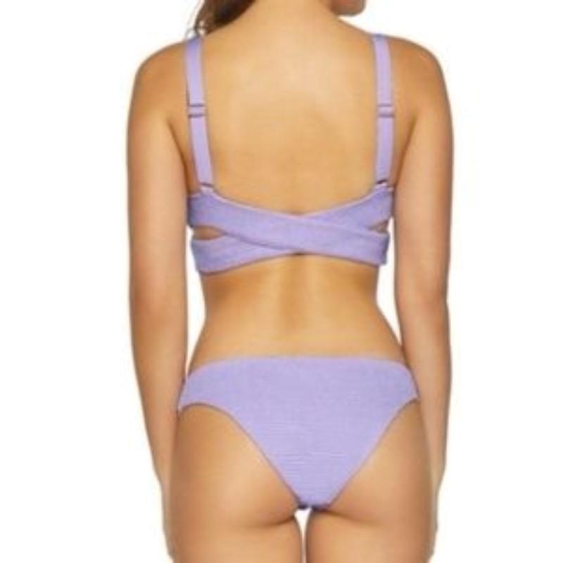 NWOT Pilyq Lavender S Solid Smocked Full Coverage Bikini Swim Bottom 111235