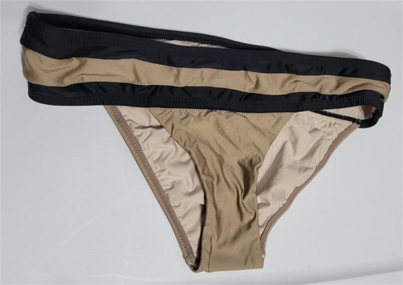 NWOT PIlyq Water Lily Beige Colorblock S Cheeky Bikini Swim Bottom 113449
