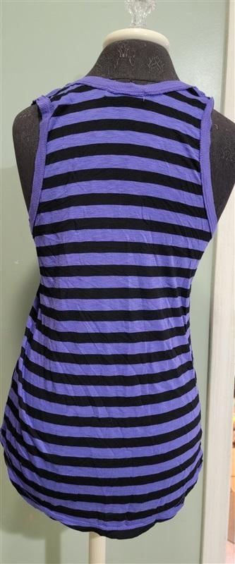 NWOT Michael Stars S Purple & Black Stripe Tank Top 113480