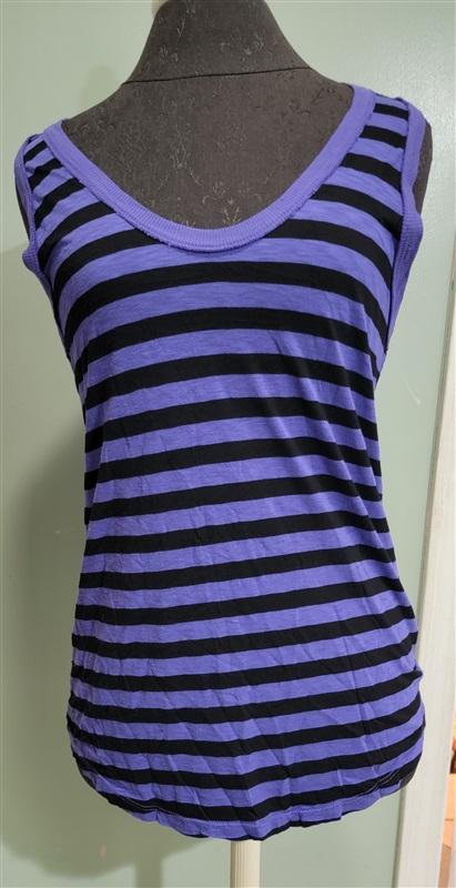NWOT Michael Stars S Purple & Black Stripe Tank Top 113480