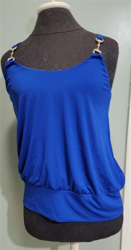 NWOTD Boston Proper M Equestrian Bit Tank Bright Blue Top 113496