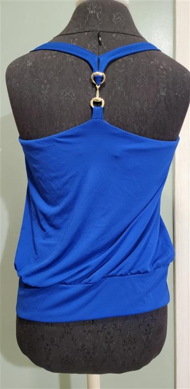 NWOTD Boston Proper M Equestrian Bit Tank Bright Blue Top 113496