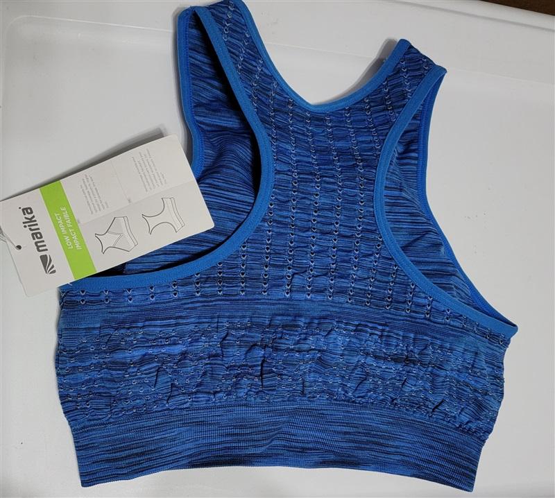 NEW Marika MD Low Impact Dry-Wik Comfort Mesh Sports Bra Blue 113500