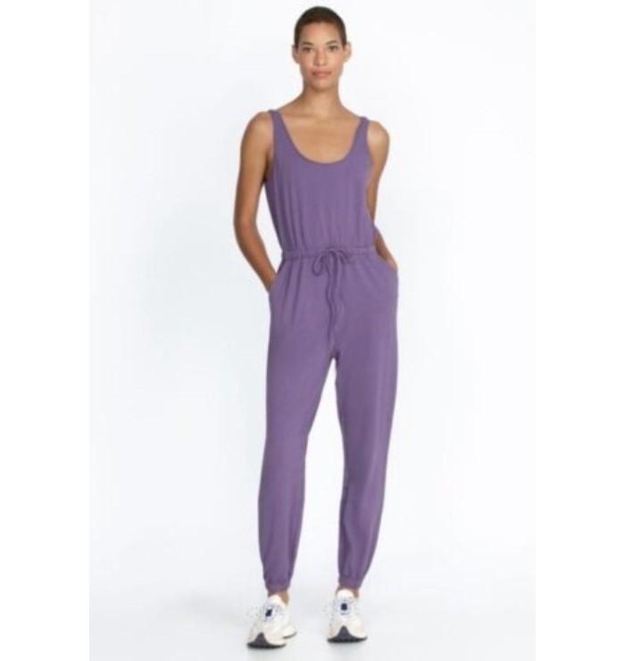 NWOT Calme XL Drawstring Knit Jumper Jumpsuit Purple #113558