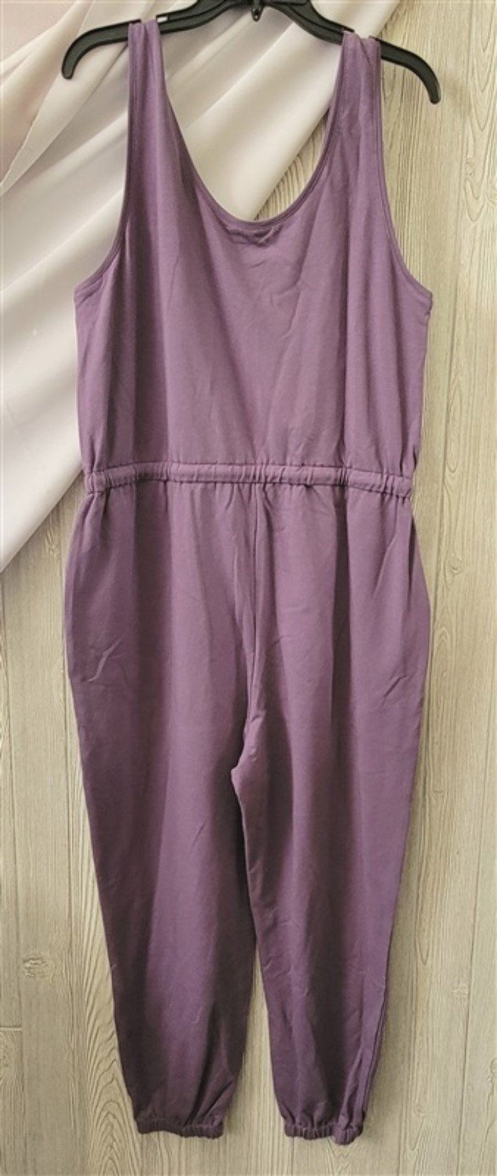 NWOT Calme XL Drawstring Knit Jumper Jumpsuit Purple #113558