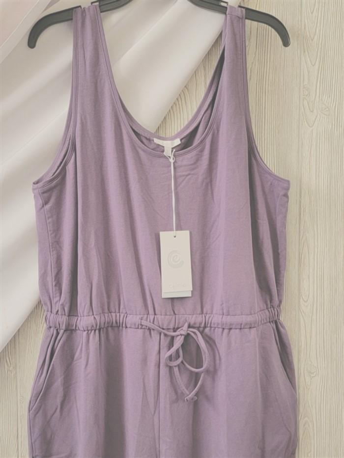 NWOT Calme XL Drawstring Knit Jumper Jumpsuit Purple #113558