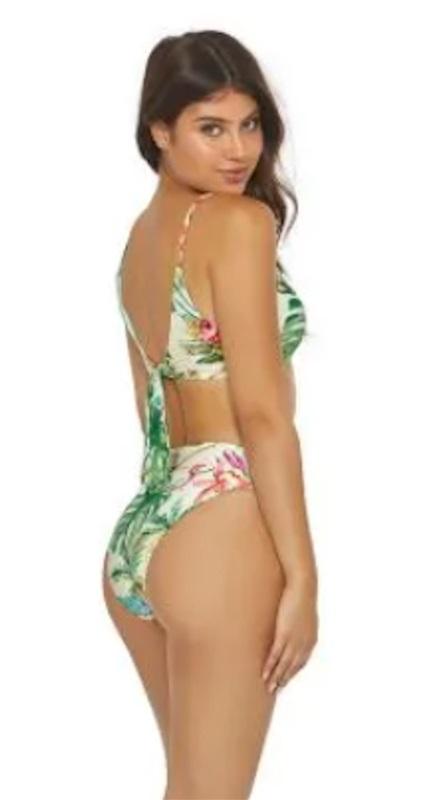 NWT Pilyq Tulum M Palm High Waist Bikini Swim Bottoms 113654