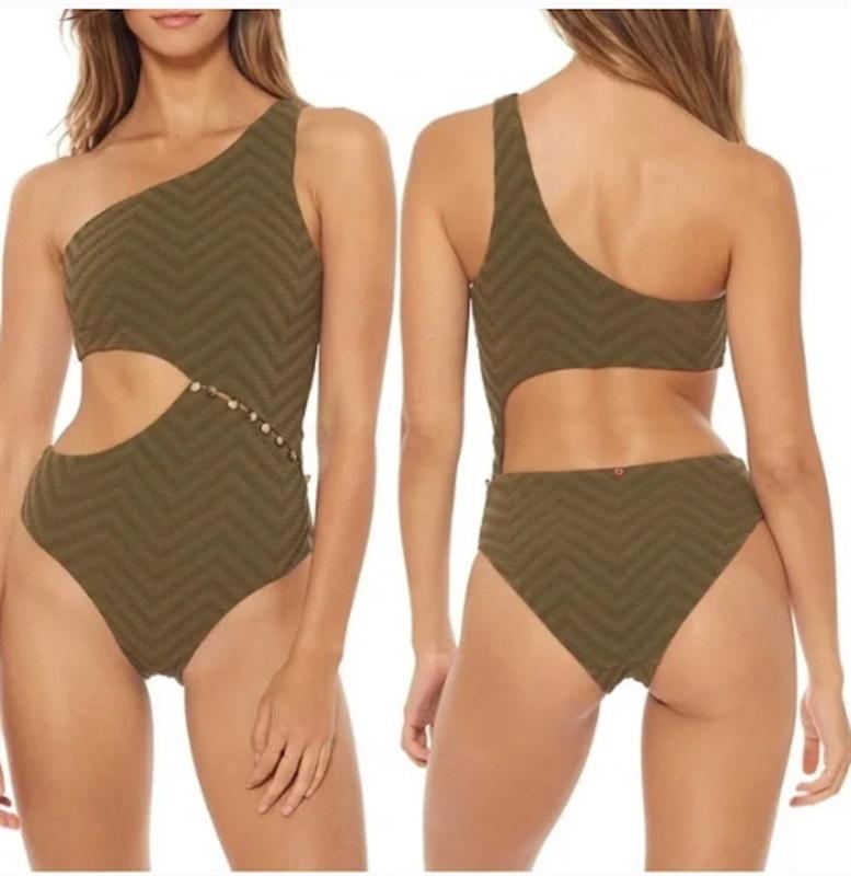 NWT Red Carter M Asymmetric Maillot One Shoulder Rcex120817 1PC SwimSuit 113682