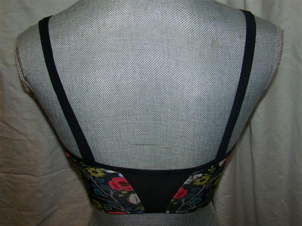 NWT Kensie Kimberly Bralette S 7513553 Pink & Black Floral 113715