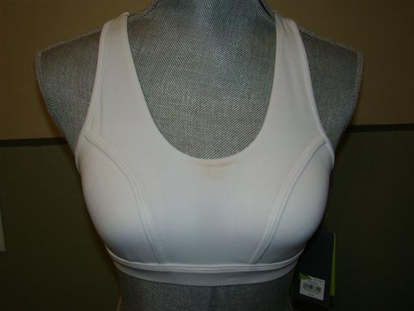 NWTD Tek Gear Bra Core Essentials Racerback High-Impact Sports White XS 113726