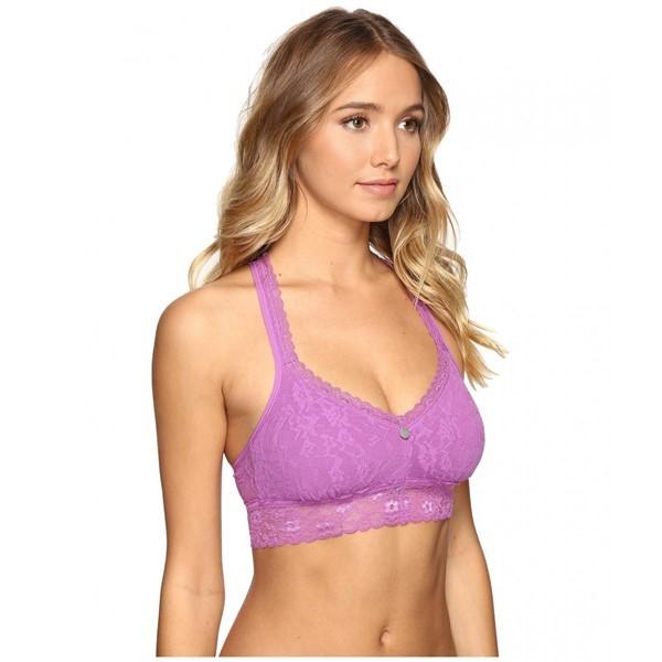 NWT DKNY Signature Lace T-Back Bralette 735233 Purple M 113736