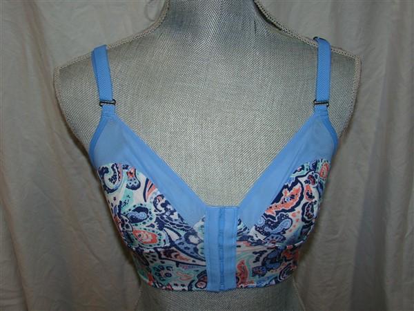 NWT Kensie Kimberly Bralette S 7513553 Blue Paisley 113763