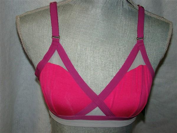 NWT Kensie Toni L Bralette 7413554 Pink Grey White 113774
