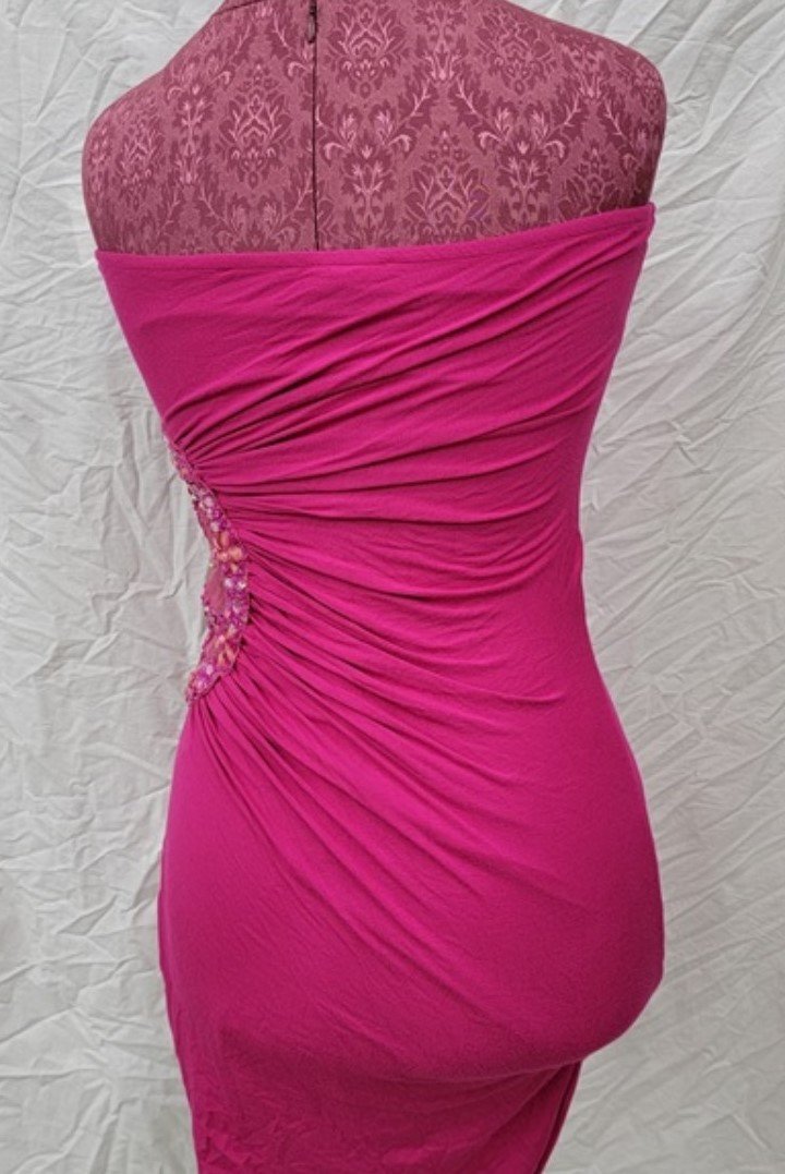 NWOT Sky LG Rhinestone Bandeau Stretch Tube Dress Pink 113776