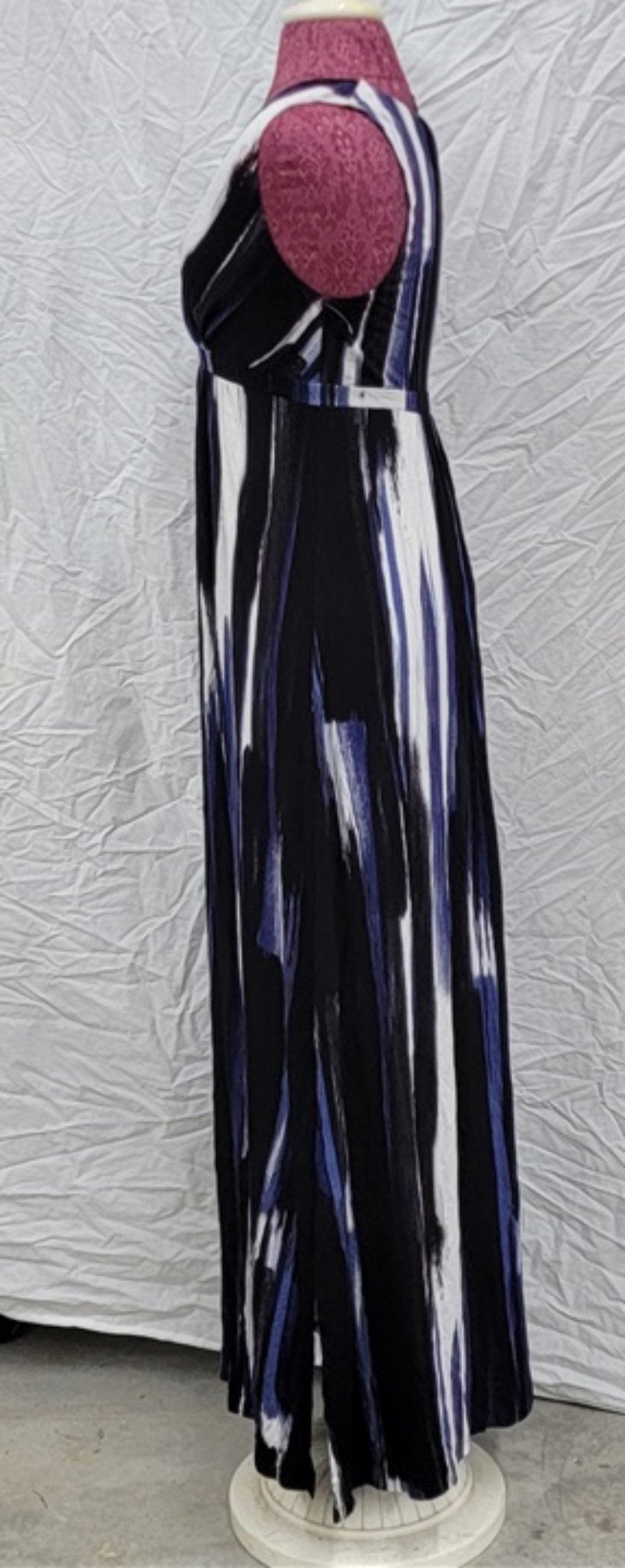 NWOT Matty M Small Sleeveless Tie Dye Blue Black White 113783