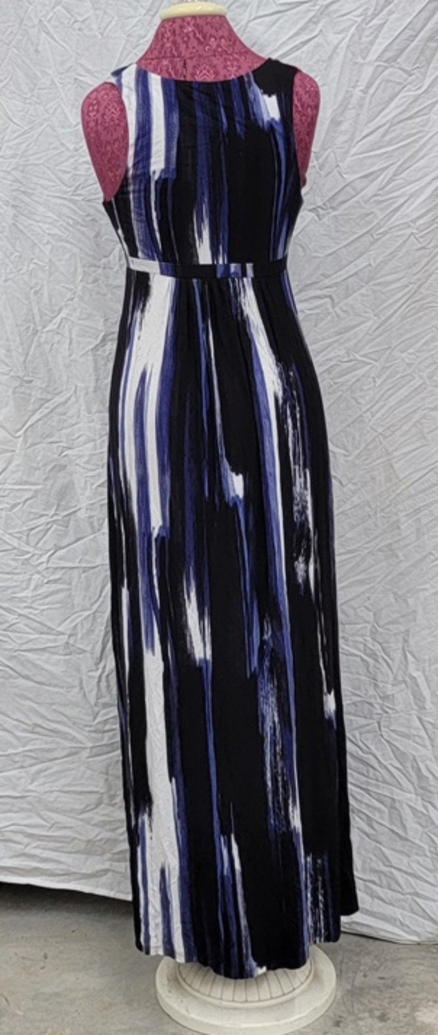 NWOT Matty M Small Sleeveless Tie Dye Blue Black White 113783