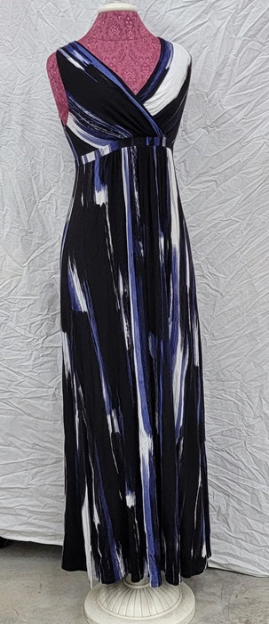 NWOT Matty M Small Sleeveless Tie Dye Blue Black White 113783