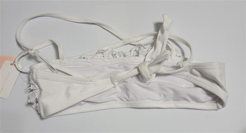 NWT PIlyq 12 Girls White Love Ruffle Eyelet Lace Bandeau Bikini Top 113792