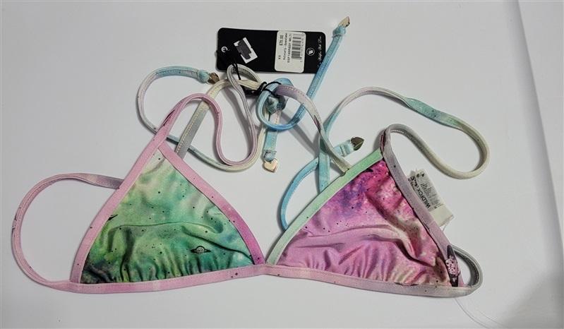 NWT Wildfox XS Reversible Space Cadet Triangle Bikini Swim Top 113796