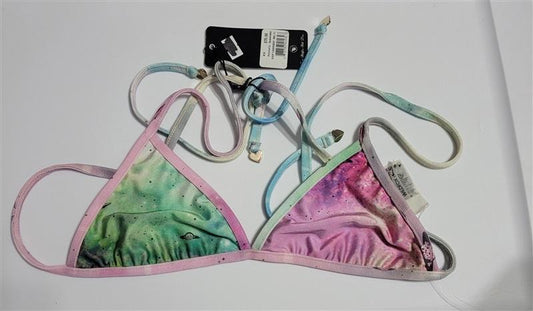 NWT Wildfox XS Reversible Space Cadet Triangle Bikini Swim Top 113796