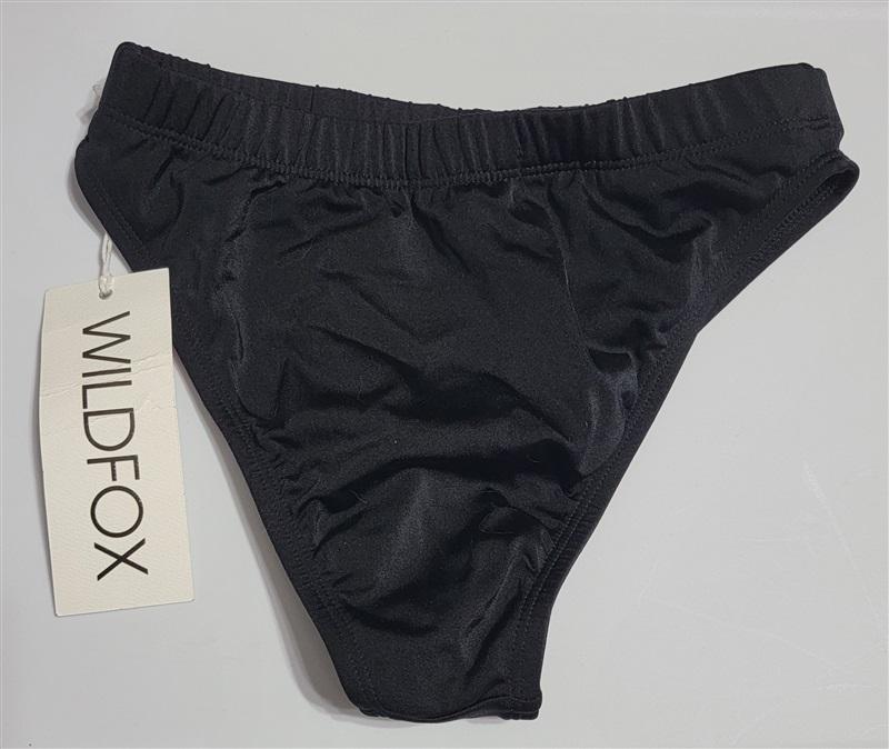 NWT Wildfox Solid Black XS High Waist Cheeky Scoop Bikini Swim Bottom 113797