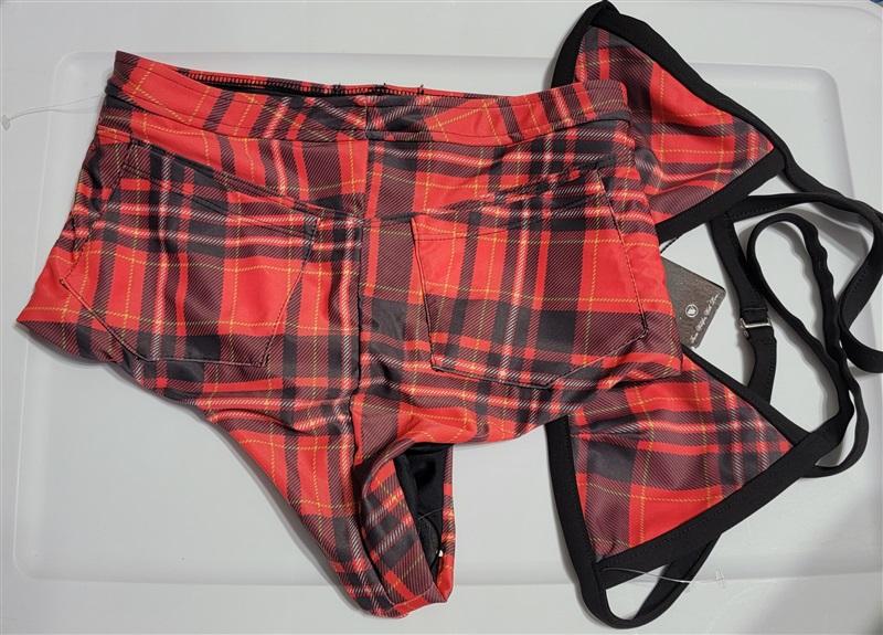NWT Wildfox Mad Plaid High Waist Bikini Swim Set 113798