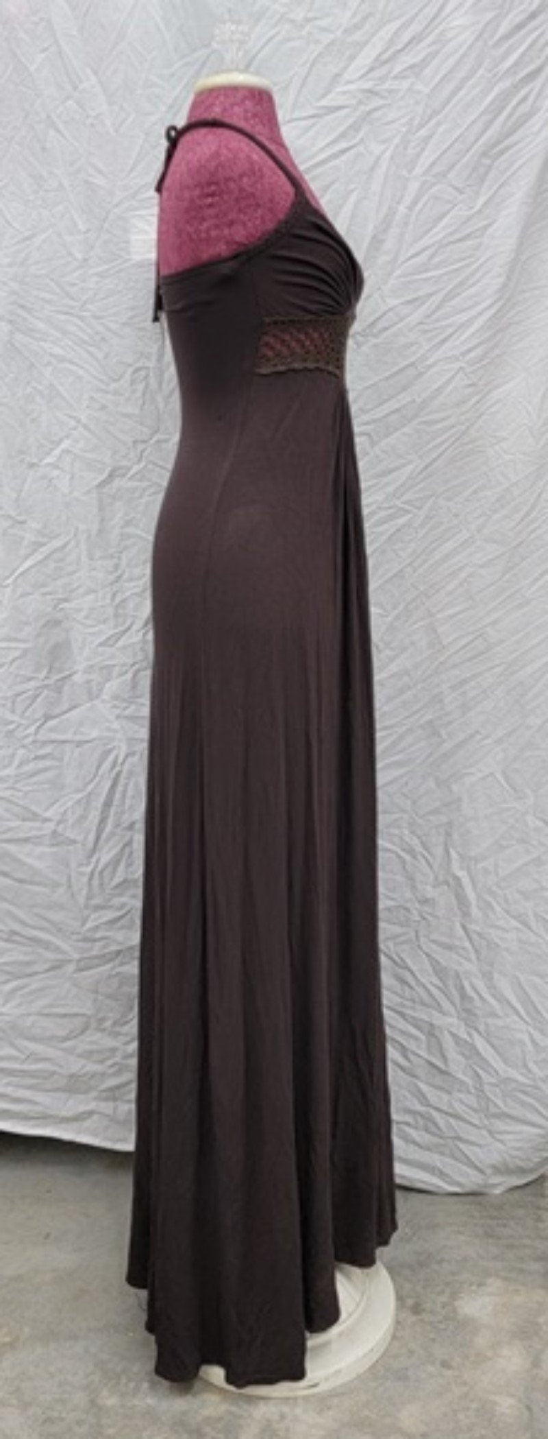 NWT Sky S Crochet Brown Tropical Club Halter Dress 113808