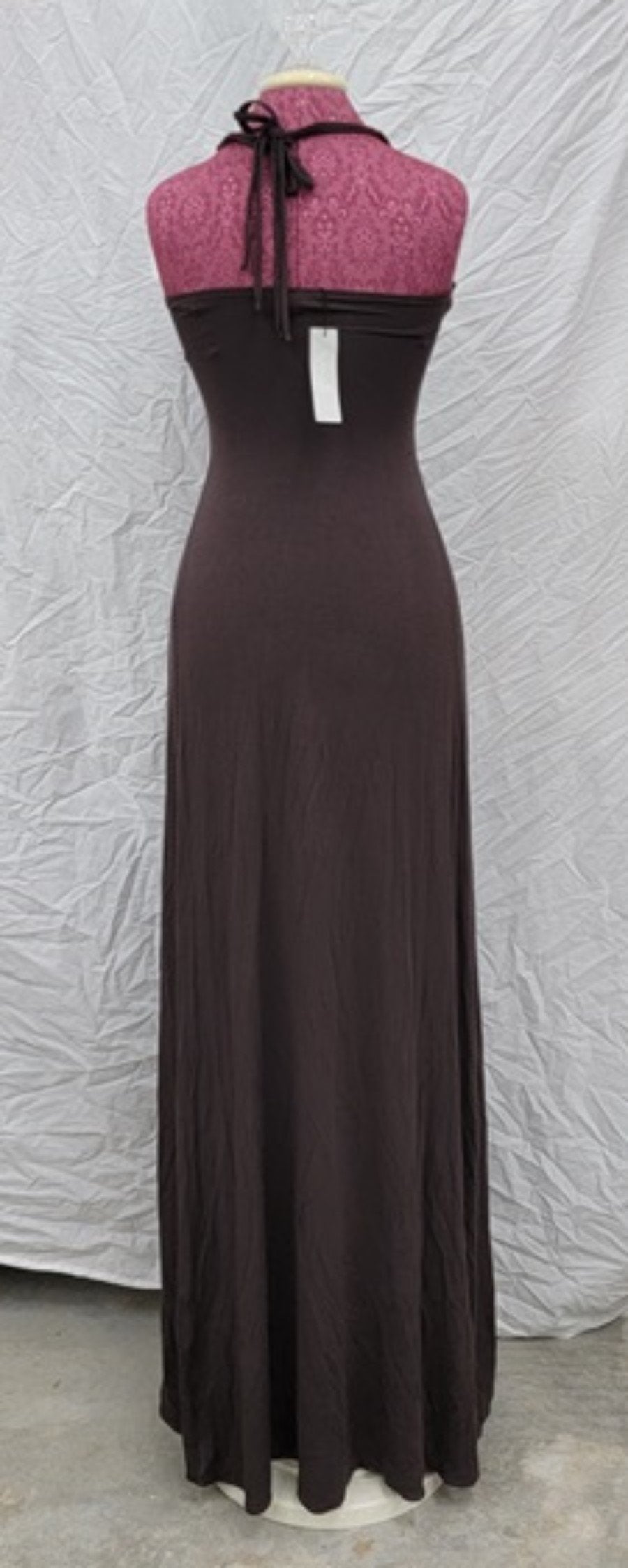 NWT Sky S Crochet Brown Tropical Club Halter Dress 113808