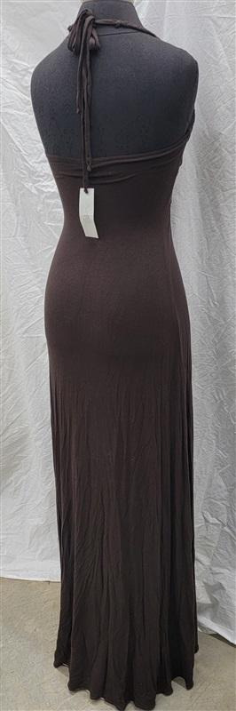 NWT Sky S Crochet Brown Tropical Club Halter Dress 113808