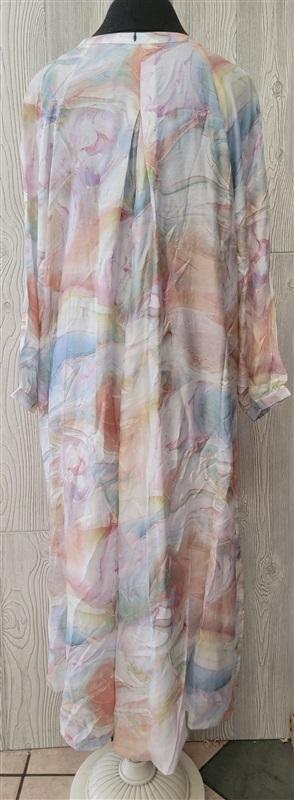 NWOT Calme XL Button Down V Neck Kaftan Maxi Dress 113813