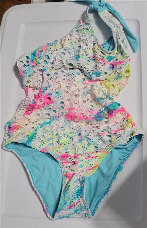 NWT Pilyq PQ Girls 16 Rainbow Crochet Lace 1 Piece Swimsuit 113816