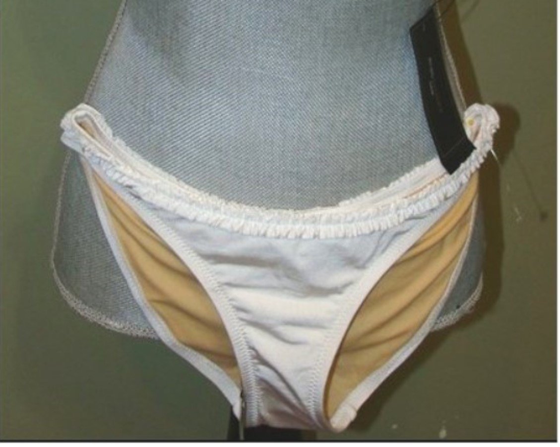 NWT BCBG Max Azria L Ruffle Bikini Bottom White 113829