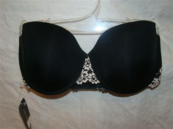 NWT Wacoal Bra 34D Strapless Black & White Lace #854191 Free Shipping 113846