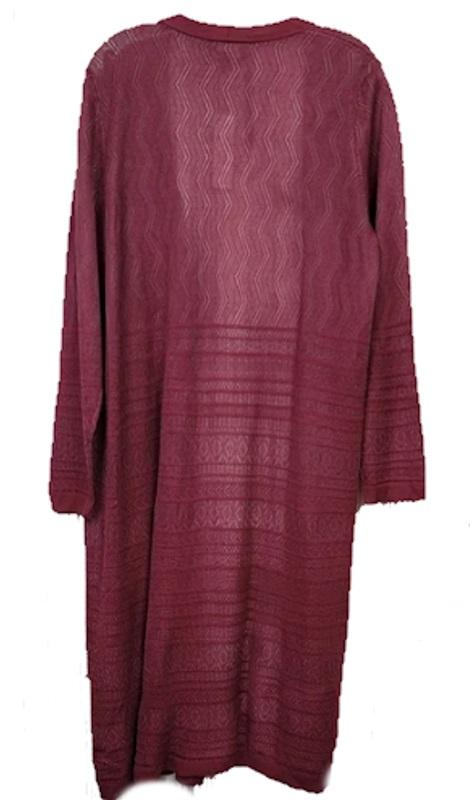 NWT Dennis Basso XL Wine Open Front Duster Cardigan Sweater 113866
