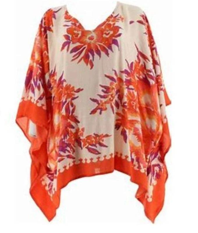 NWT Theodora & Callum Printed Scarf Tunic Top OS 113876