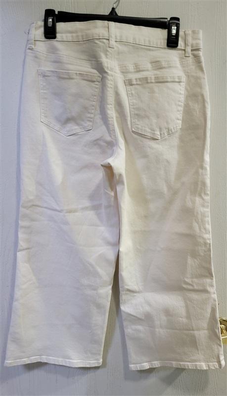 NWOT Boston Proper 30 White Wide Leg Capri Jeans 113886