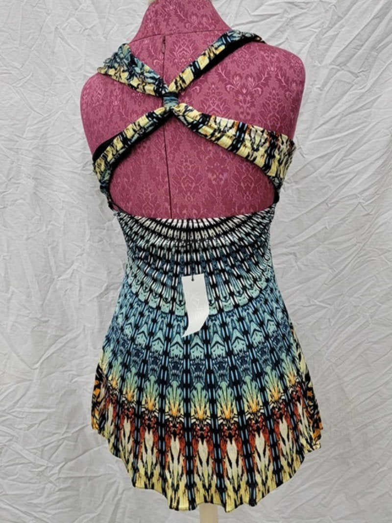 NWT Sky M Rhinestone Sleeveless Stretch Tunic Top 113893