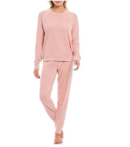 NWT PJ Salvage 2X Gray Polka Dot Peachy Jersey Joggers Pajama set 113901